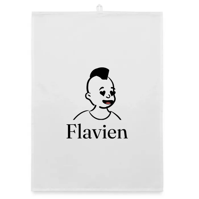 Torchon personnalisé au prénom Flavien