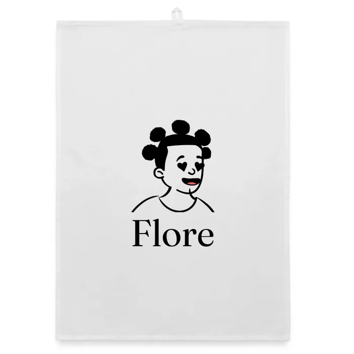 Torchon personnalisé au prénom Flore