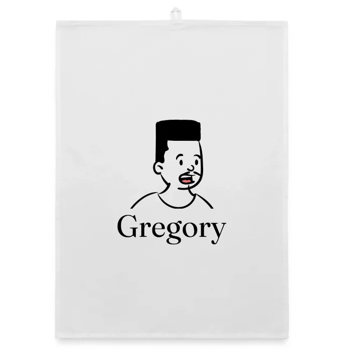 Torchon personnalisé au prénom Gregory