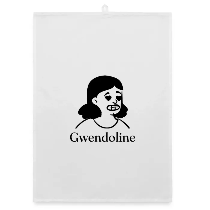 Torchon personnalisé au prénom Gwendoline