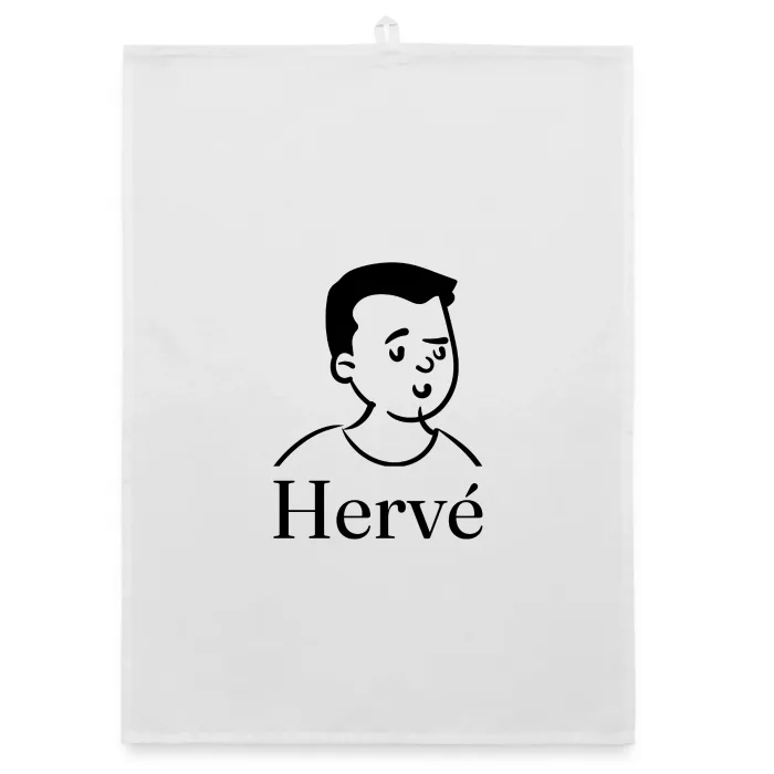 Torchon personnalisé au prénom Hervé