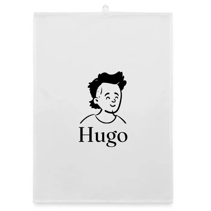 Torchon personnalisé au prénom Hugo