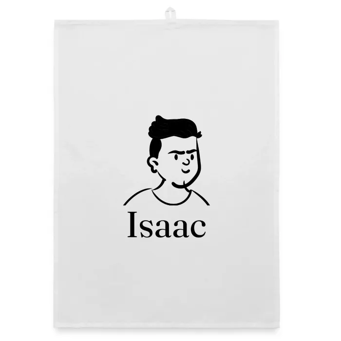 Torchon personnalisé au prénom Isaac