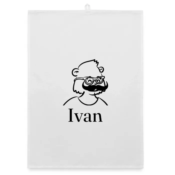 Torchon personnalisé au prénom Ivan