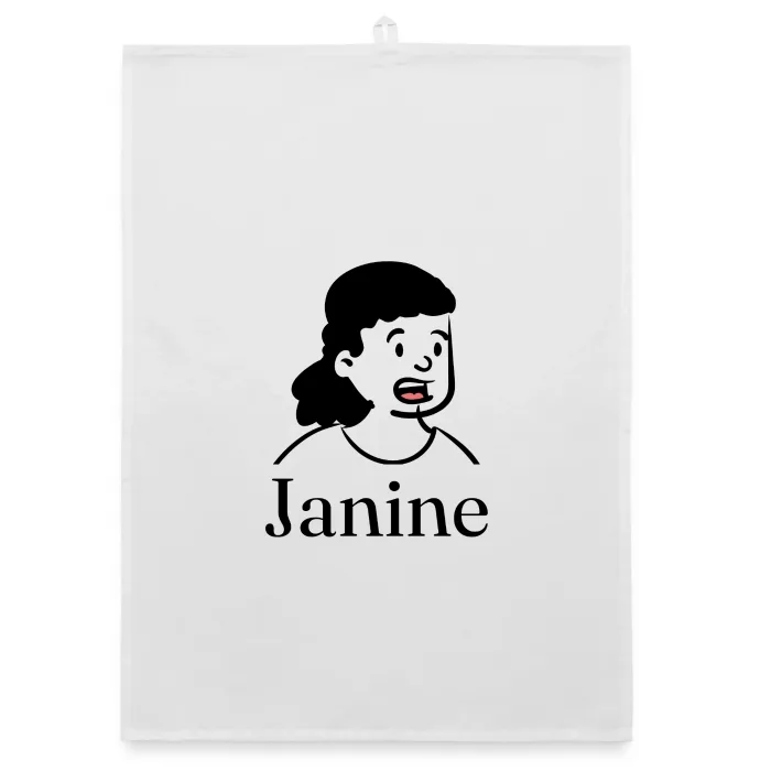Torchon personnalisé au prénom Janine