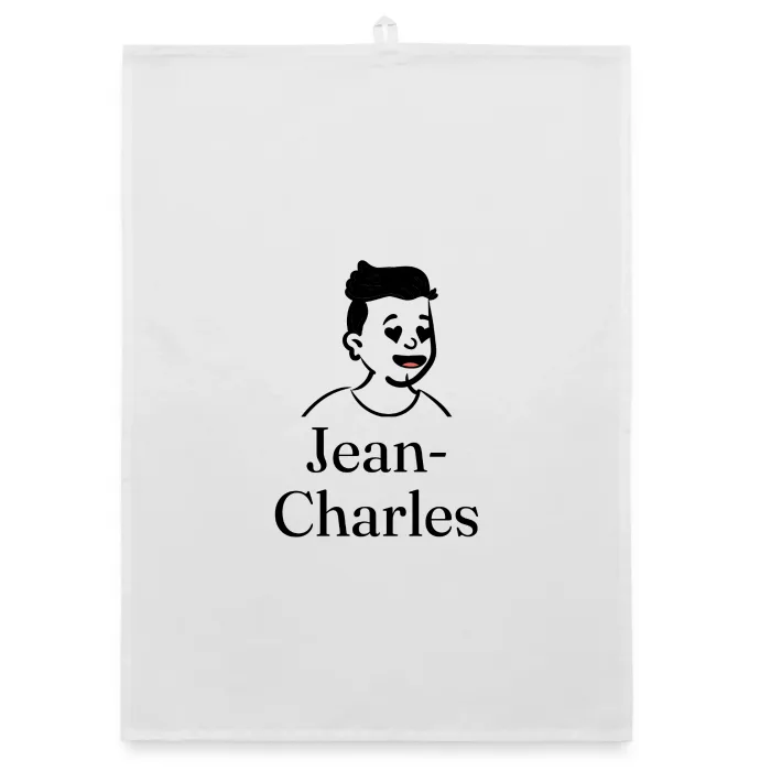 Torchon personnalisé au prénom Jean-Charles