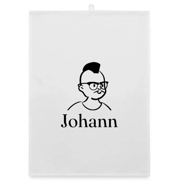 Torchon personnalisé au prénom Johann