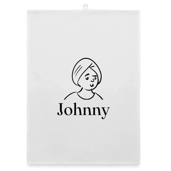 Torchon personnalisé au prénom Johnny