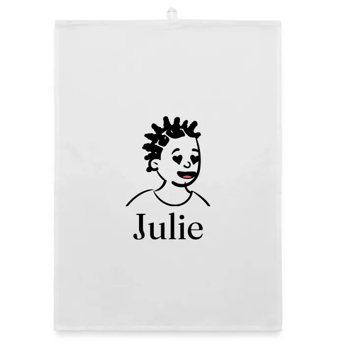Torchon personnalisé au prénom Julie