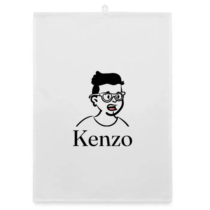 Torchon personnalisé au prénom Kenzo
