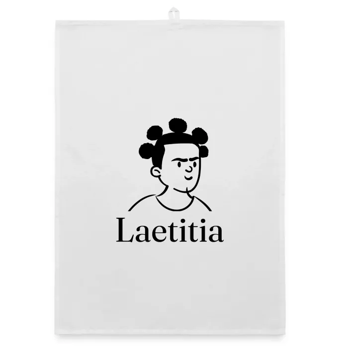 Torchon personnalisé au prénom Laetitia
