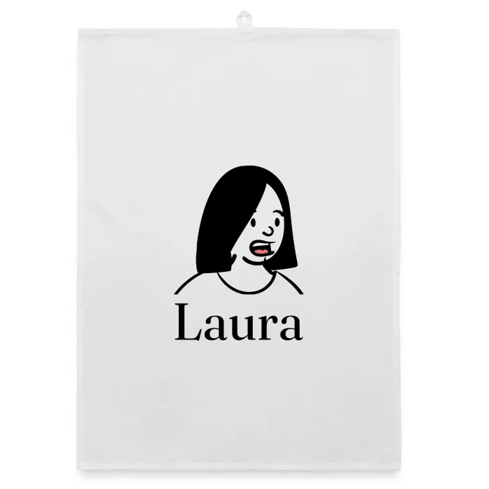 Torchon personnalisé au prénom Laura
