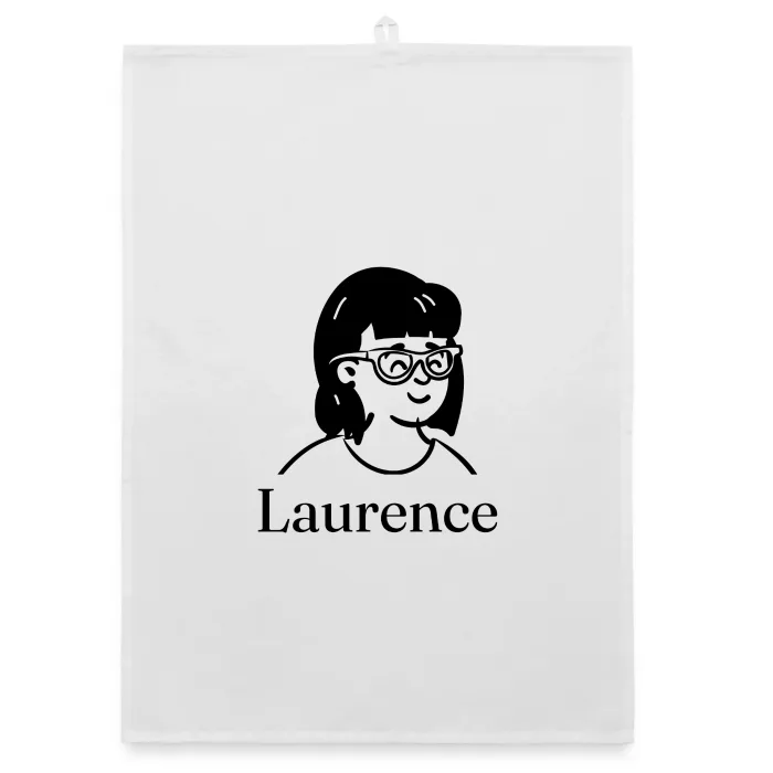 Torchon personnalisé au prénom Laurence