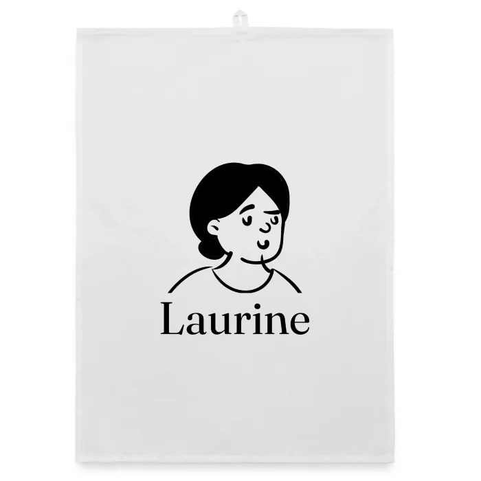 Torchon personnalisé au prénom Laurine