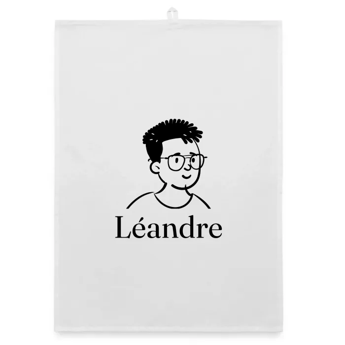 Torchon personnalisé au prénom Léandre