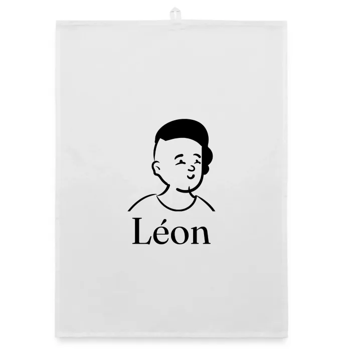Torchon personnalisé au prénom Léon
