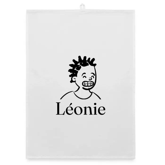 Torchon personnalisé au prénom Léonie