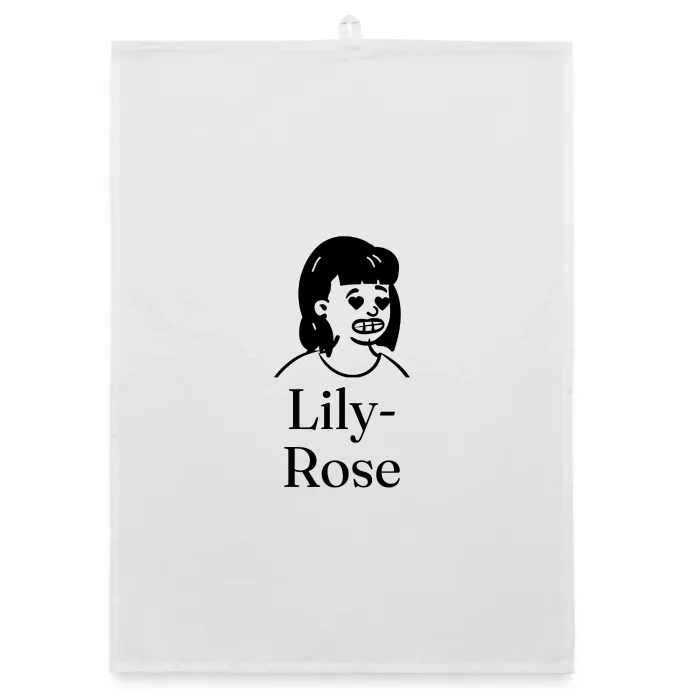 Torchon personnalisé au prénom Lily-Rose