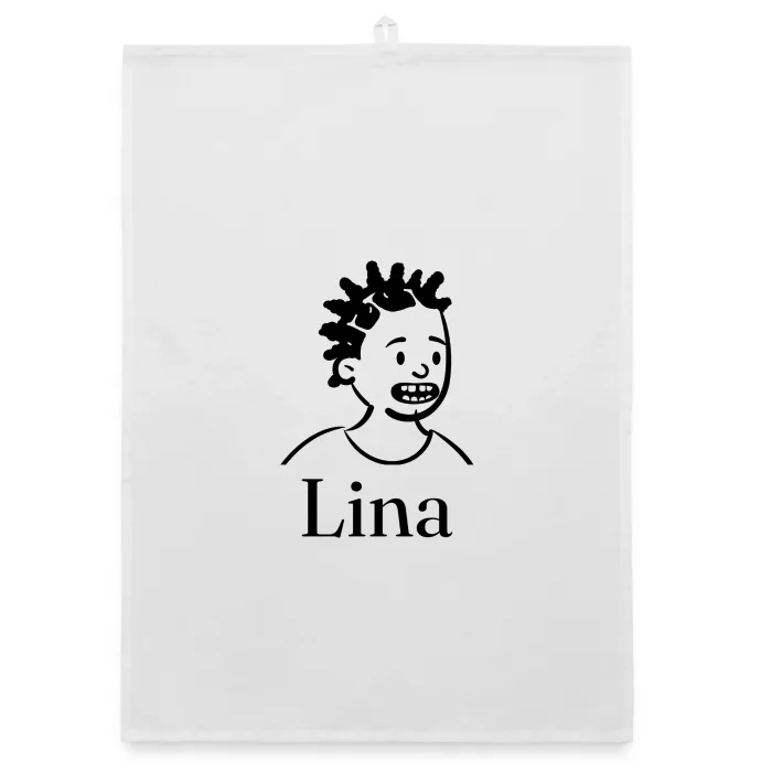Torchon personnalisé au prénom Lina