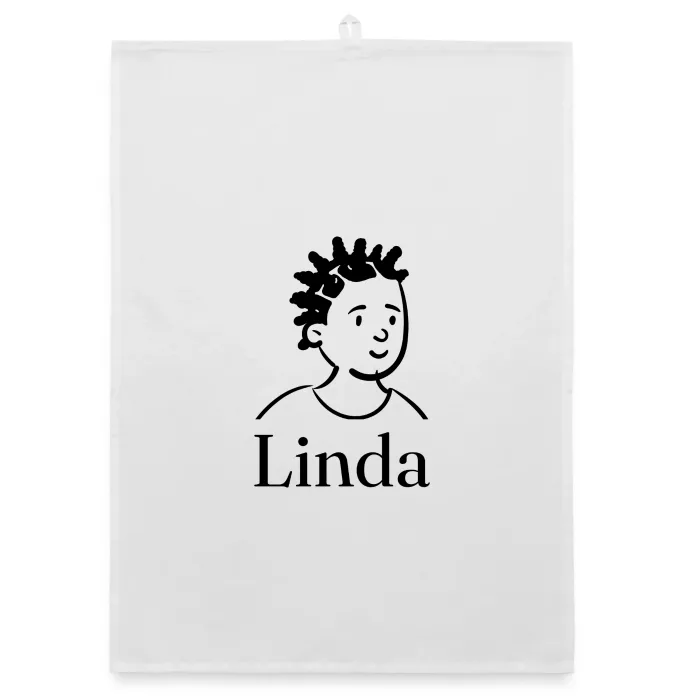 Torchon personnalisé au prénom Linda
