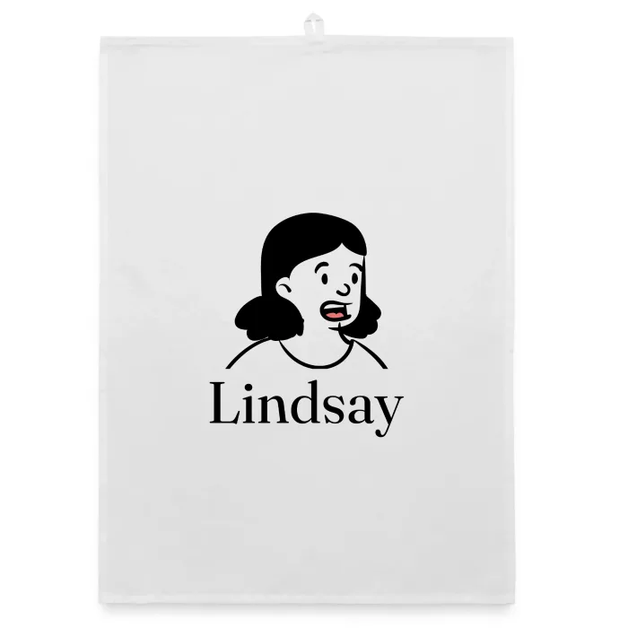 Torchon personnalisé au prénom Lindsay