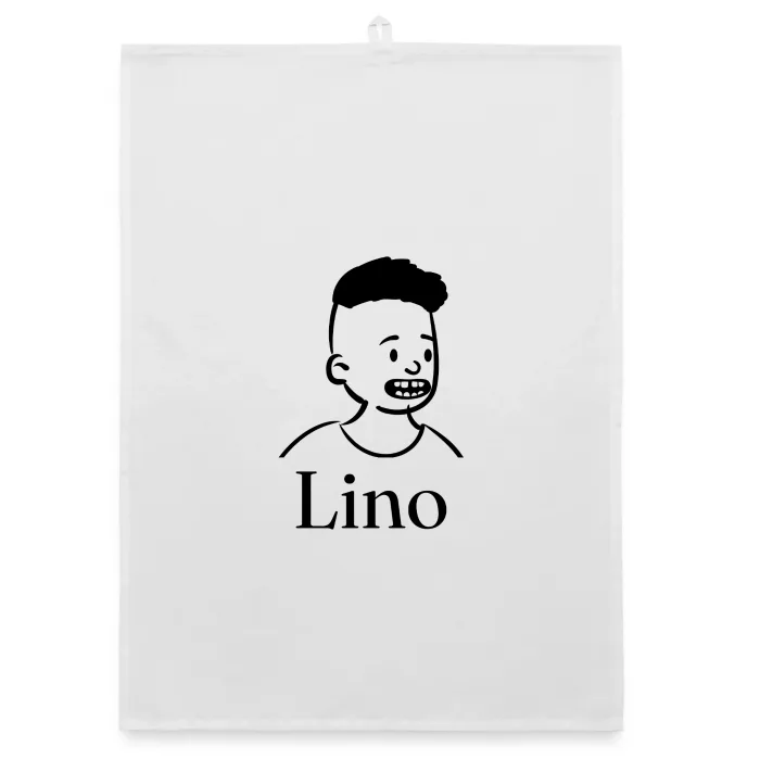 Torchon personnalisé au prénom Lino