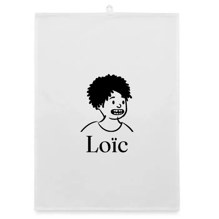 Torchon personnalisé au prénom Loïc
