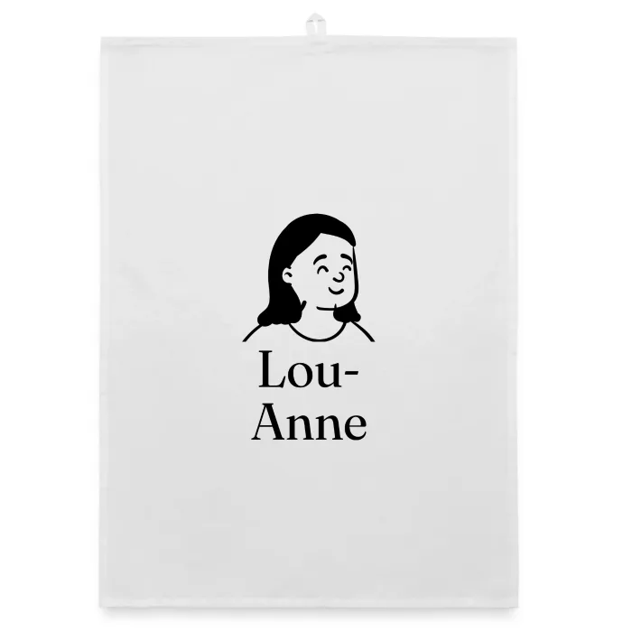 Torchon personnalisé au prénom Lou-Anne