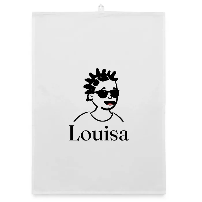 Torchon personnalisé au prénom Louisa