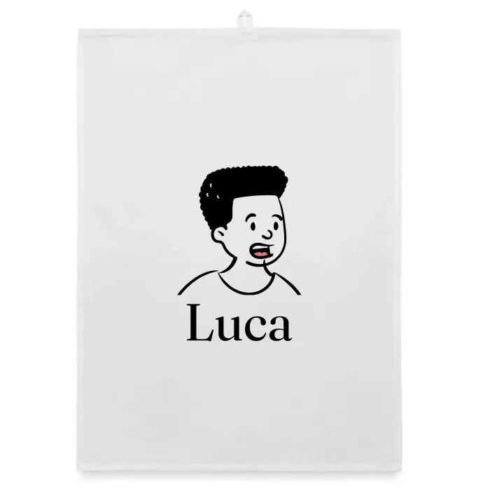 Torchon personnalisé au prénom Luca