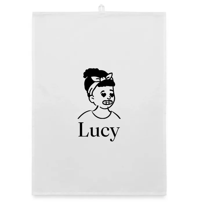 Torchon personnalisé au prénom Lucy