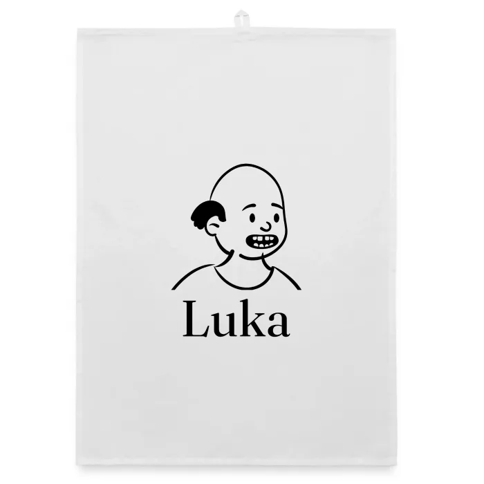 Torchon personnalisé au prénom Luka
