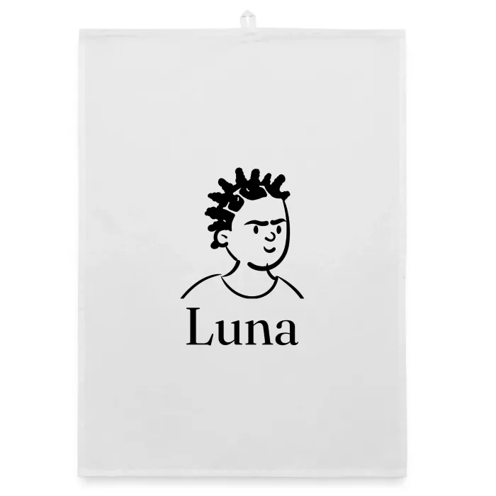 Torchon personnalisé au prénom Luna