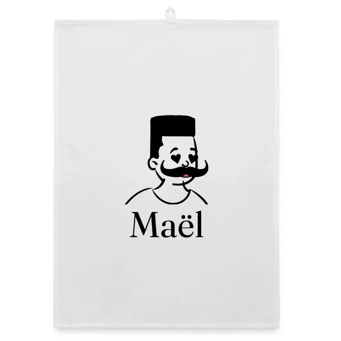 Torchon personnalisé au prénom Maël