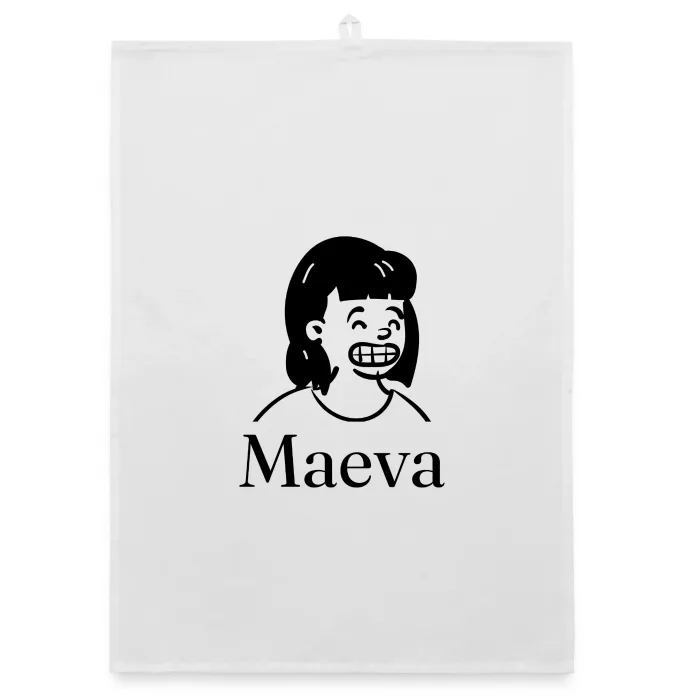 Torchon personnalisé au prénom Maeva