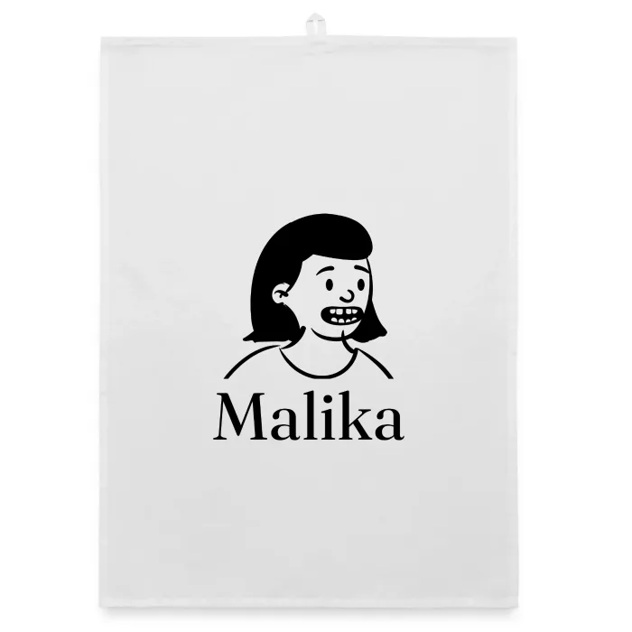 Torchon personnalisé au prénom Malika
