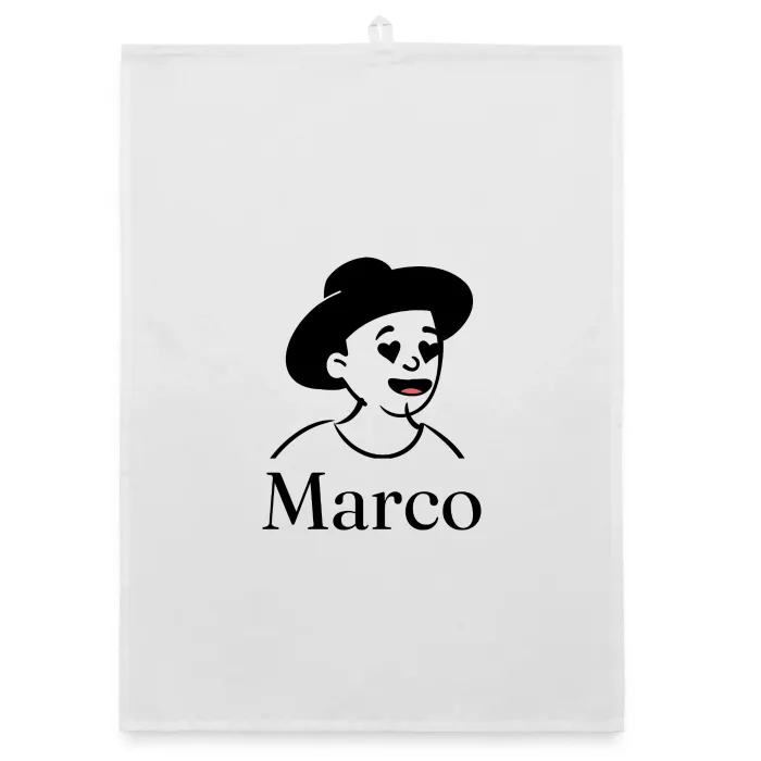 Torchon personnalisé au prénom Marco