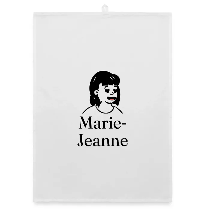 Torchon personnalisé au prénom Marie-Jeanne