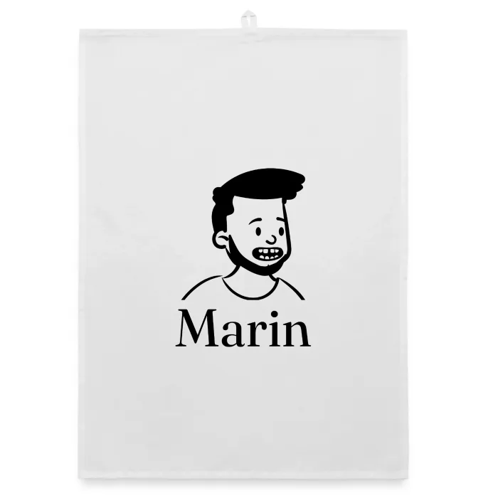 Torchon personnalisé au prénom Marin