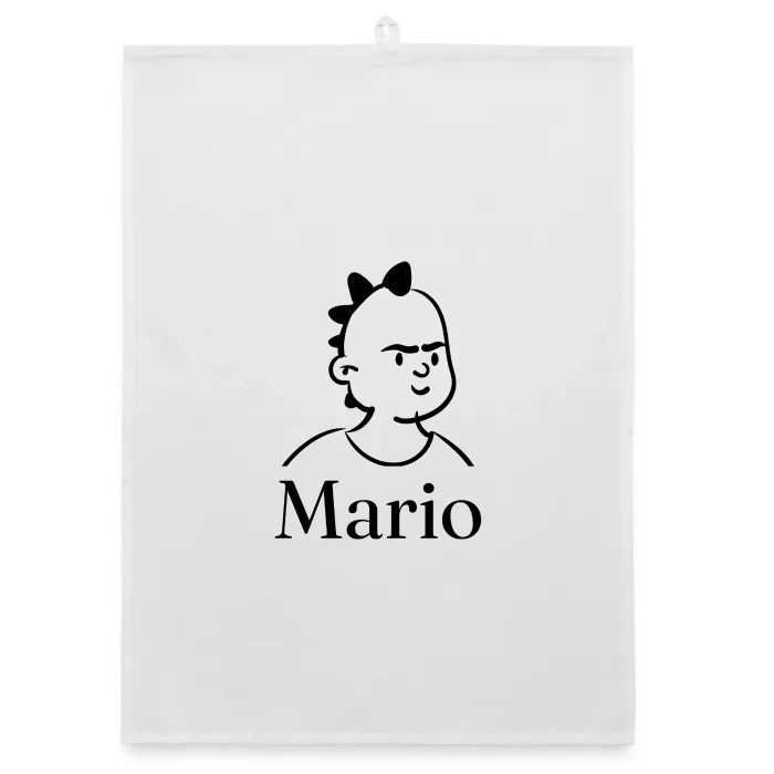 Torchon personnalisé au prénom Mario