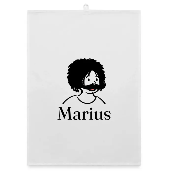 Torchon personnalisé au prénom Marius