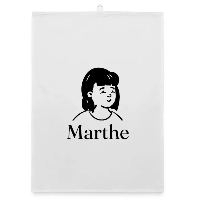 Torchon personnalisé au prénom Marthe