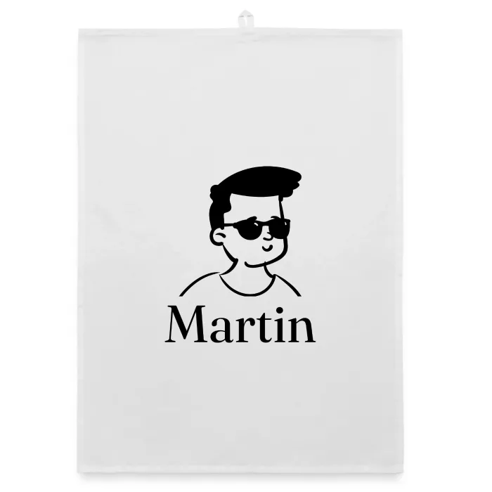 Torchon personnalisé au prénom Martin