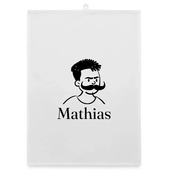 Torchon personnalisé au prénom Mathias