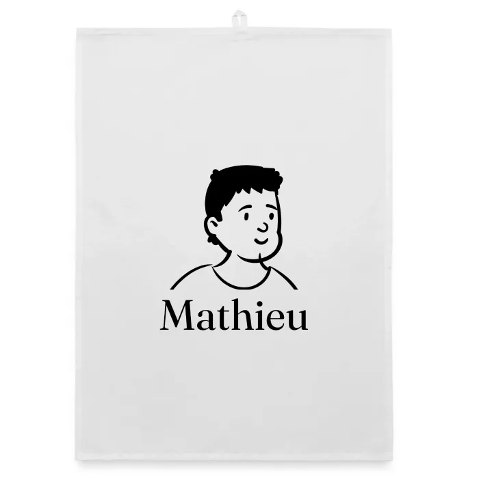 Torchon personnalisé au prénom Mathieu