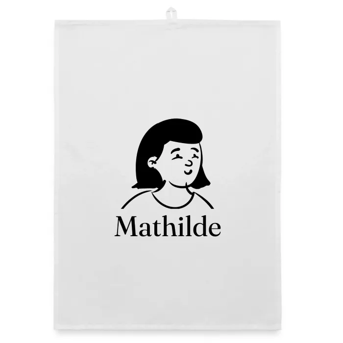 Torchon personnalisé au prénom Mathilde