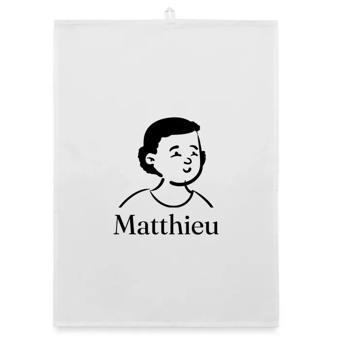 Torchon personnalisé au prénom Matthieu