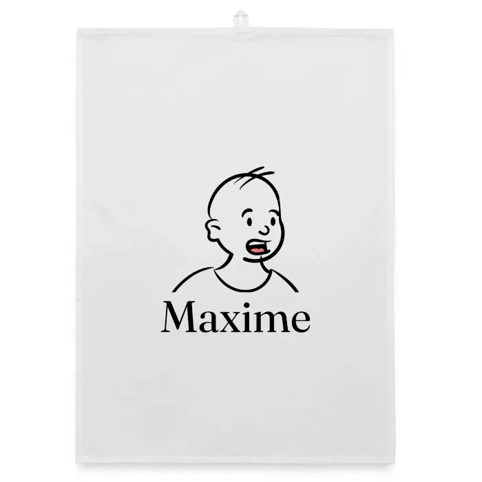 Torchon personnalisé au prénom Maxime
