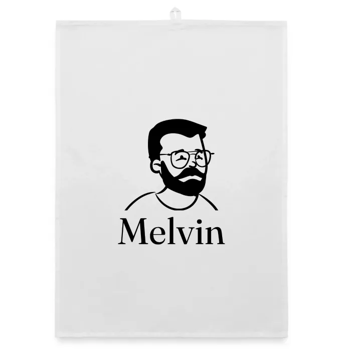 Torchon personnalisé au prénom Melvin