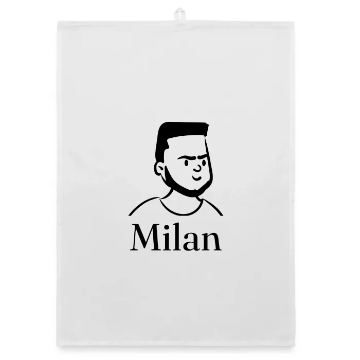 Torchon personnalisé au prénom Milan